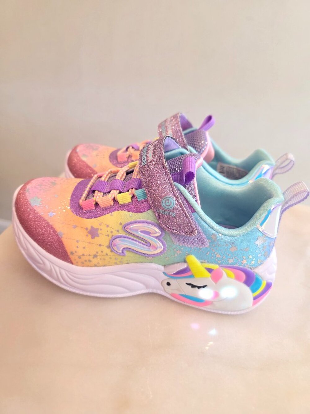Skechers S-Lights Unicorn Dreams Wishful Magic Light-Up Sneakers – Size US 11